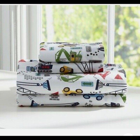 Busy Builder Pottery Barn Kids Full-Size Sheet Set - Picture 2 of 5